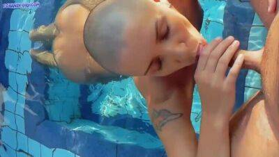 Hot anal sex at the pool with bald girl on her birthday - veryfreeporn.com
